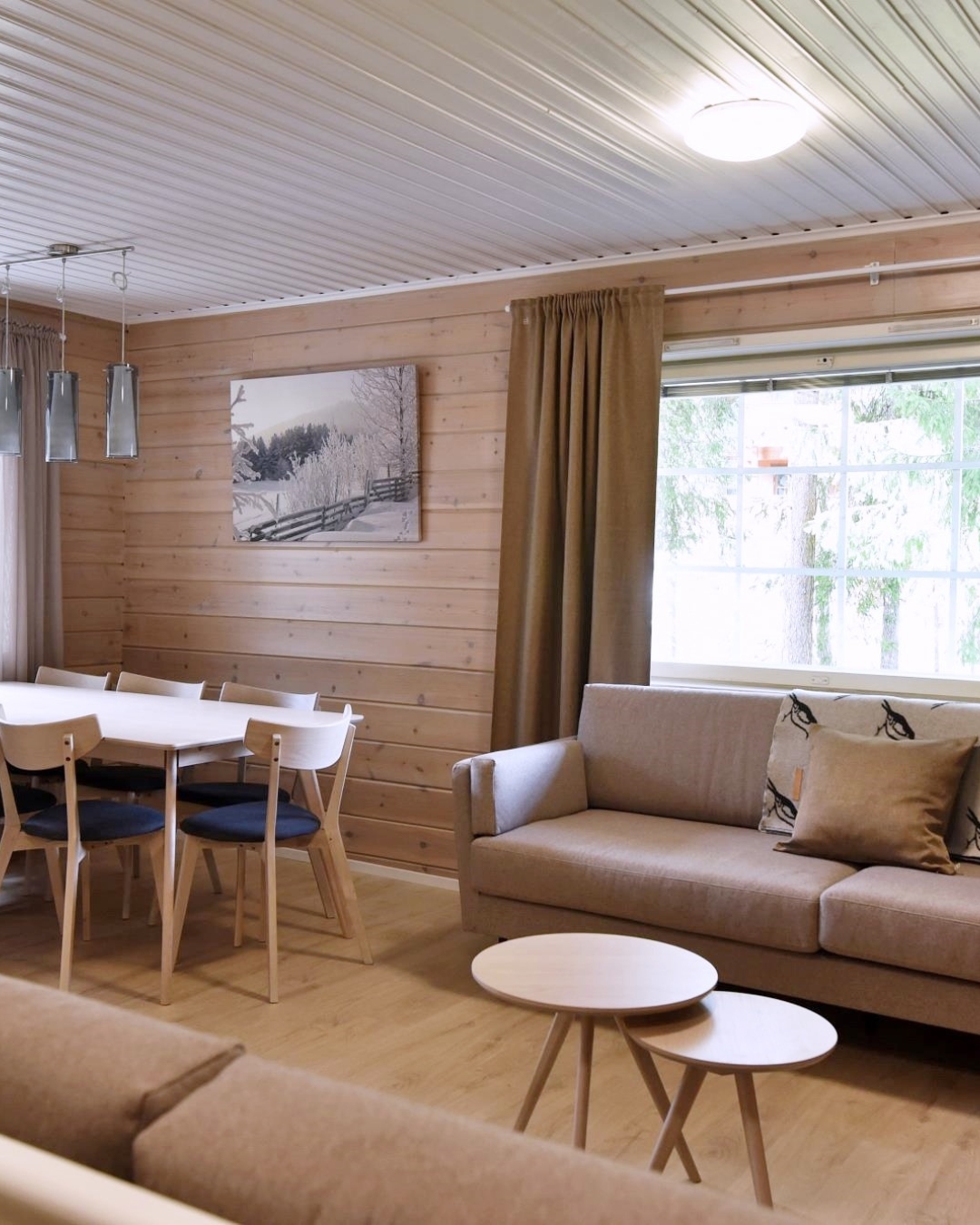 Cosy living room in a Levi Alpine Chalets holiday apartment in Levi, Finnish Lapland.